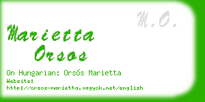 marietta orsos business card