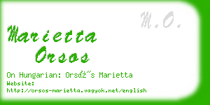 marietta orsos business card